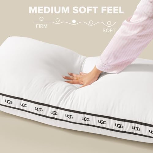 UGG Devon King Bed Pillow, Gusseted Down-Alternative, 20" x 36", White by UGG - Used condition - Image 3