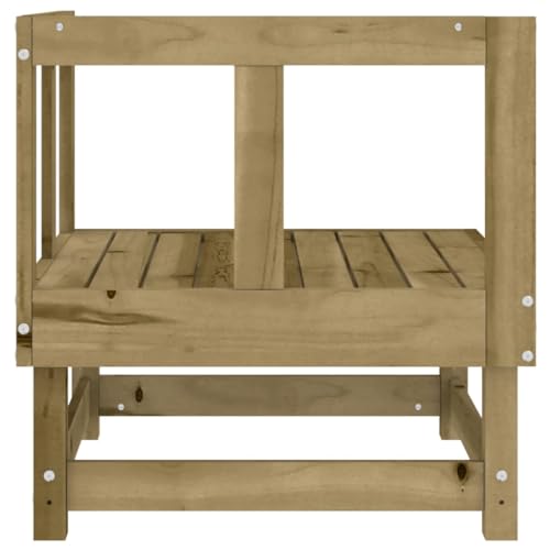 Sofá esquinero para jardín modular de madera de pino para muebles de terraza y juego de balcón 6