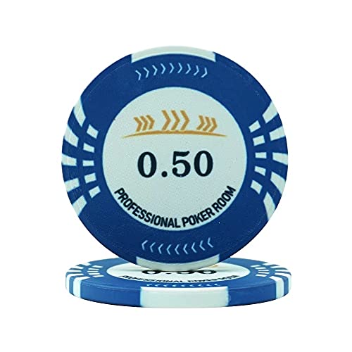 TX GIRL 10 Morceaux/Lot Céramique Poker Jetons Professionnels Casino Européen Poker Jeton (Color : Blue Color)