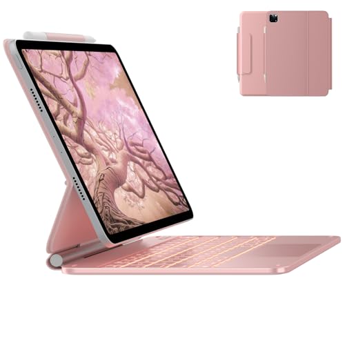 Image of typecase Edge Keyboard Case for iPad Air 11-inch(M4 /M3 /M2, 2026 /2025 /2024), iPad Pro 11 inch (4th /3rd /2nd /1st Gen) & iPad Air 10.9 inch 5 /4th Gen, Multi-Touch Trackpad, 11-Color Backlight, Rose