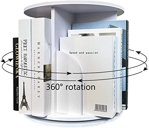 Ygyqz Rotating Desktop Bookshelf For Office, Revolving 360 ° Mini Small Unique Storage Rack Shelves For Funny Desk Organizers(Single Layer, White) #TOP20