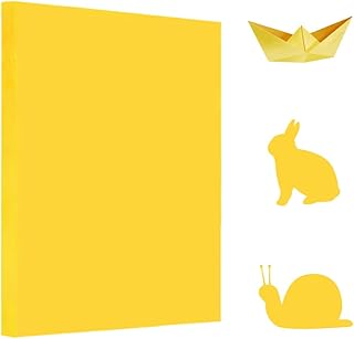 100 hojas de papel A4 de origami, color amarillo, papel de color A4, papel de origami hecho a mano de 70 g/m², papel plegable A4, papel de doble cara para manualidades y proyectos de manualidades /