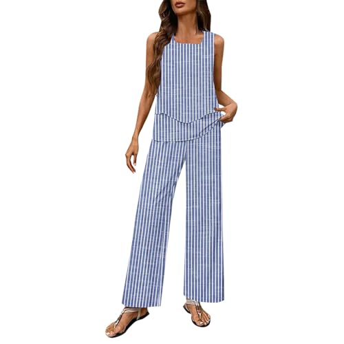 Survêtement d'été grande taille pour femme avec débardeur et pantalon large