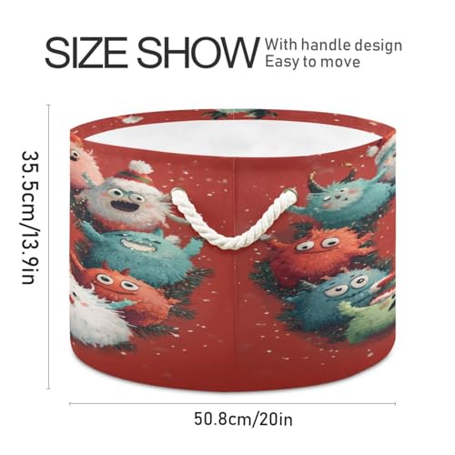 Goodold G391980609P501C536S1064 Christmas Monsters Extra Large Storage Basket Decorative Laundry Basket thumb #1