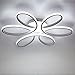 85W LED Plafoniera Creativo Forma di fiore Lampada da soffitto Acrilico Paralume in alluminio Moderno Elegante Bianco opaco Soggiorno camera da letto Lampada a soffitto ⌀59cm, Bianco freddo 6000K