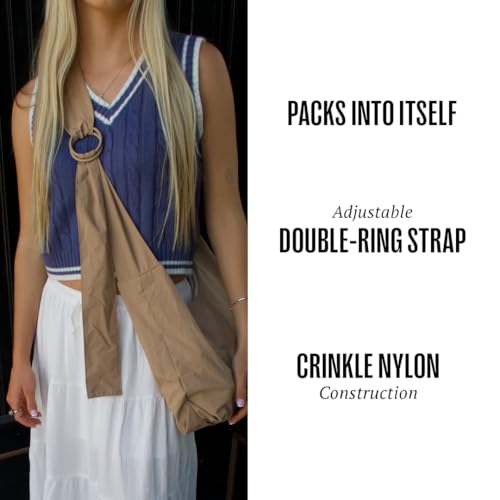 Image of Thread Wallets Slouchy Shoulder Bag for Women - Crescent Sling Purse, Unstructured & Foldable