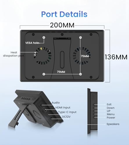 Image of NLIEOPDA 7 Inches Touchscreen Monitor, HD 1024x600 IPS LCD Capacitive Touch Screen Compatible with R Pi 4B /3B+ /3B /2 /1B+ /Zero Ora Pi 5 Por /3 Plus /3B /4B Ban Pi and Windows 10 /8 /7 (CX-080-A US)