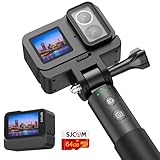 SCJAM SJ20 アクションカメラ 4K/30fps 6軸手ブレ補正 F2.0/F1.3 デュアルレンズ 154° 広角視野 30M防水 夜間撮影 ビデオブログ向け 8時間持続バッテリー スポーツ vlog用 旅行用 釣り オートバイ 登山用 64GBカード