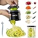 Spiralschneider Gemüse mit Behälter- 4 in 1 zucchini spiralschneider Gemüseschneider Spaghetti Gemüsehobel für Gemüsespaghetti,Zucchini,Möhren,Zwiebeln,Karotten, Kartoffeln
