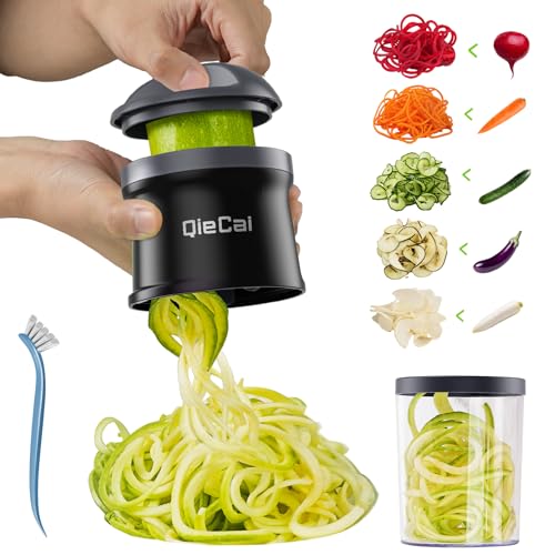Spiralscheider Legumes mit récipient- 4 en 1 courgette spiralscheider Legumeschneider Spaghetti Vegüsehobel für...