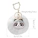 Jekvill Kawaii White Cat Keychain Plush Purse Bag Charms Handbag Charms Backpack Keychains Pom Pom Keychain Cute Keychains Gift Gift for Her