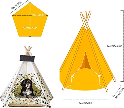 Pet Teepee Tent Dog House With Mat For Large Dogs Puppies Cats Portable Indoor Outdoor #TOP4