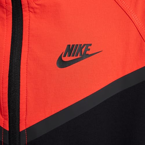 Nike Tech Big Kids' (Boys') Woven Jacket (HQ8911-011, Black/Light Crimson/Black)4