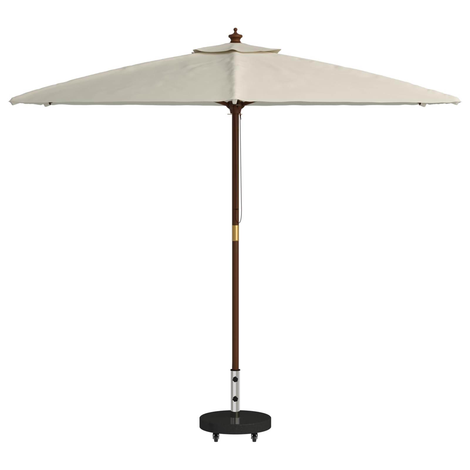 Gecheer Pied de parasol avec roulettes pour barres de Ø 38/48 mm en granit noir, 30 kg, support de parasol rond pour terrasse, café, piscine