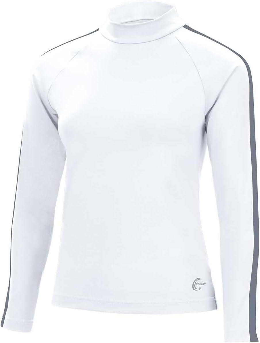 Chasse Classic Charmer Mock Neck Cheer Top – Fitted Uniform Top with Long Sleeves and Zipper – Available in 5 Team Colors