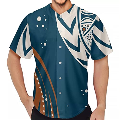 ZUIAI Football Team Shirt Men Baseball Breathable Short Sleeve Adult(E,XL Code)