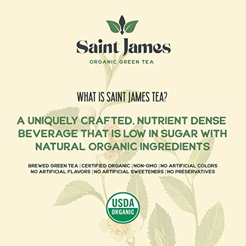Saint James Iced Tea | Original Organic Green Tea | Organic, Non-Gmo Green Tea, 12 Pack (16.9Oz Each) #TOP7