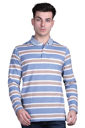 Image of Full Sleeve Polo T Shirt for Men Cotton with Pocket and Collar - Regular Fit Tshirt