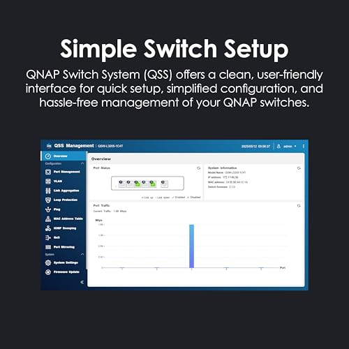 Image of QNAP QSW-L3205-1C4T-US 5-Port Multi-Gig 10GbE Network Switch | Lite-Managed, 4x 10 /5 /2.5 /1G RJ-45, 1x SFP+ /RJ-45 Combo