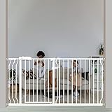 Extra Wide Baby Gate 62 to 67 Inch Pressure Monuted Safety Gate for Kids or Pets Dogs Auto Close Child Pet Safety Gates for Doorways Stairs Living Room with Extensions