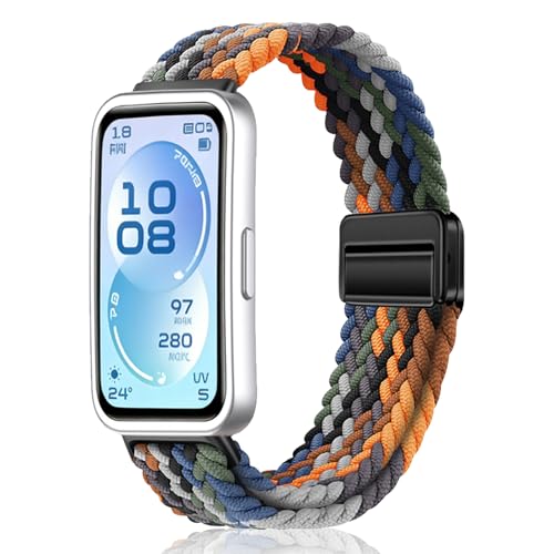 [MokaZii] �o���h For Huawei Band 11 Pro / 11 �i�C���� �ґg�����x���g �҂ݍ��� ���C�z�� �ʋC�� �y�� �_�� �X�|�[�c�o���h �j���ʗp �e�͐� �ϋv�� �����\ Huawei Band 11 / 11 Pro - �f