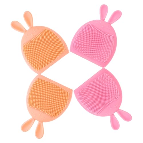 PartyKindom 4Pcs Cartoon Silicone Face Scrubber Brush Soft and Gentle Facial Cleansing Tool Lightweight and Portable Face Massager for Daily Skincare Routine Random Colors