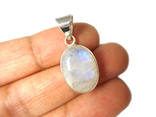 Pendentif en pierre de lune et argent 925 collier lithothérapie