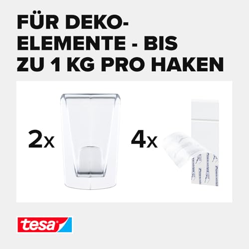 tesa Transparente Klebehaken für Glas (1 kg)