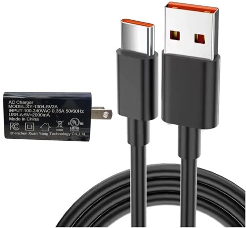 USB Wall Charger 5V 2A Power Adapter USB C Cable Universal Charging for Samsung HTC Moto Smartphone, Beats Flex Headphones, JBL Wireless Bluetooth Earbuds and Other Type-C Device