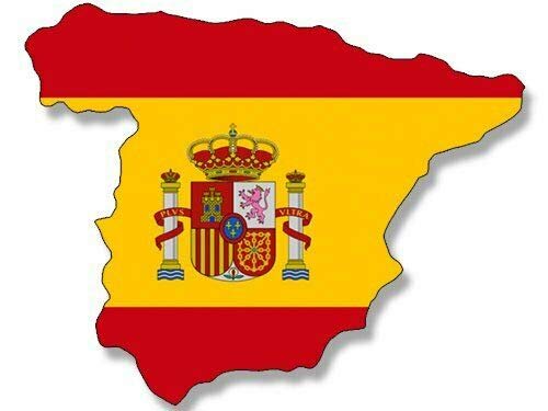 Imán rectangular España 4x4 pulgadas bandera roja y amarilla miniatura 1