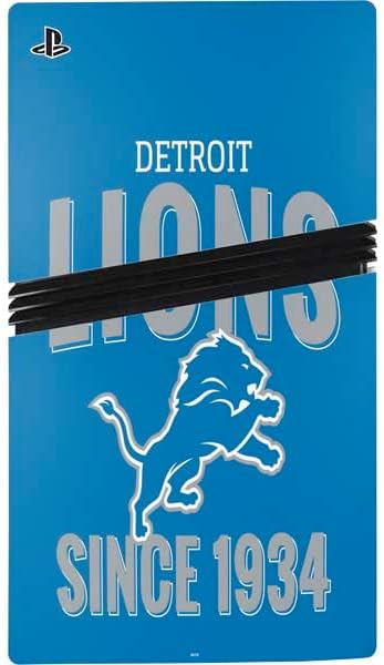 Skinit Decal Gaming Skin Compatible with PS5 Pro Bundle - Officially Licensed NFL Detroit Lions Helmet Design