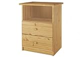 Kiefer Natur lackiert Erst-Holz 90.20-K3 Nachttisch für höhere Betten/Seniorenbetten
