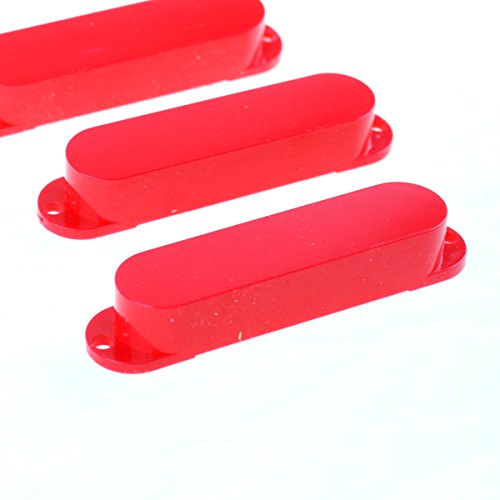 Strat Style Single Coil Guitar Pickup Cover Set,No Holes/Red #TOP2