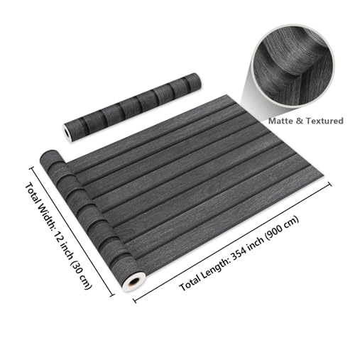 CRE8TIVE Dark Grey Wooded Slats Wallpaper Wood Look Contact Paper Peel and Stick 12"x354" Rustic Faux Wood Stripe Wallpaper Removable Self Adhesive Dark Wood Contact Paper for Cabinets Walls Kitchen by CRE8TIVE - Used condition - Image 8