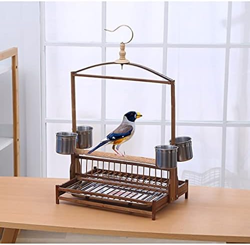 Bird Cage Parakeet Stand Cockatoo Interactive Stand with Stainless Steel Food Cup and Small Parrot Chassis Birdcages Decor,L