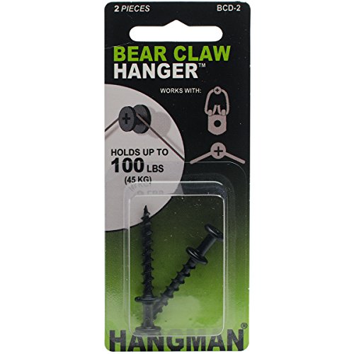 Image of Hangman Products BCD-2 Double Headed Bear Claw Hanger (2 Pack), 1.25 inch, Black