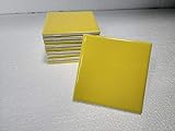 Sunflower Yellow Ceramic Tile 4 in Vintage 4x4 Daltile Color DH50 Subway Square Shower Bathroom Kitchen Backsplash Mosaic Arts Crafts Boxes 10 Piece