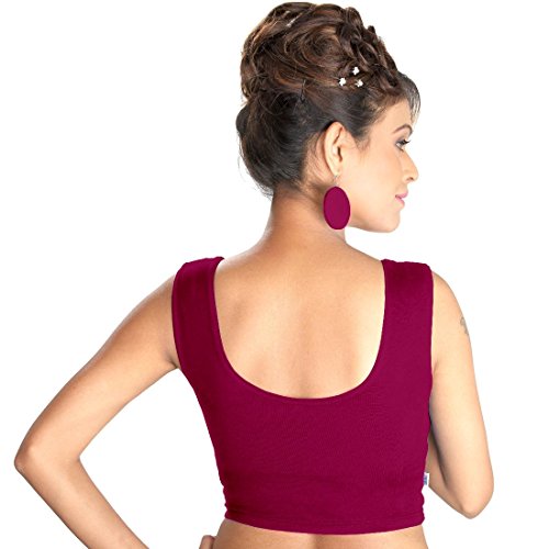 Image of Abhi Readymade Saree Blouse for Women- Sleeveless, Round Neck, Regular-fit, Stretchable, Pull-on Style Blouse