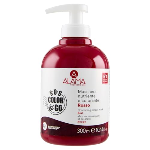 Alama Professional S.O.S Color&Go - Máscara de Coloración Reflectante y Reflexiva, Rojo, 300 ml