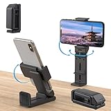 KASELIN 飛行機スマホホルダー 卓上 クリップ式 スマフォンスタンド 安定性 コンパクト 360度回転 多方向 折りたたみ 角度調整 iPhone スマホホルダークリップ ポケットサイズ コンパクト 旅行 出張 1個入り (ブラック)