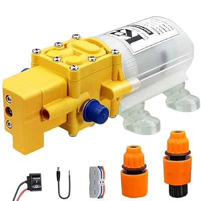 KBT 12V DC Water Transfer Pump with Cable Connector, 12 Volt Diaphragm Pump Self Priming Sprayer Pump for Watering the garden and Car Wash