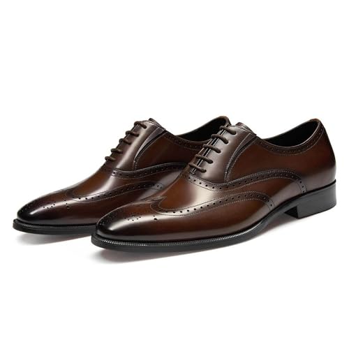 Image of Men's Dress Shoes Brogue Oxford Leather Elastic