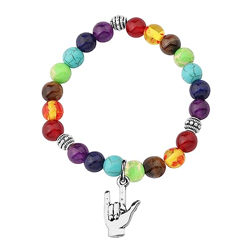 WSNANG Sign Language Bracelet I Love You Hand Sign ASL BR Unisex Wristband