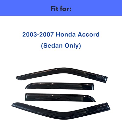 Image of IG Window Visors Fit for 2003-2007 Honda Accord, Out-Channel Rain Guards Vent Wind Deflectors 4PC, Car Accessories for 03-07 Accord (Sedan Only)