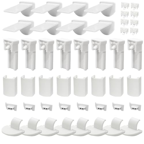 Plissee Ersatzteile Klemmträger 8er Set Ancable Klemmfix Halterung ohne Bohren mit 8 Stück 2.5 mm Stopfen