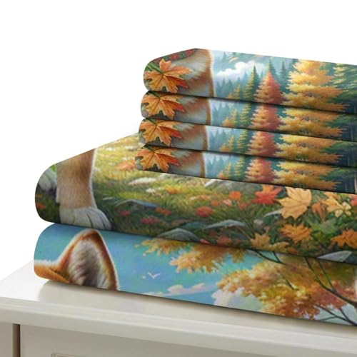 Housse de couette Shiba Inu parure de lit microfibre douce infroissable