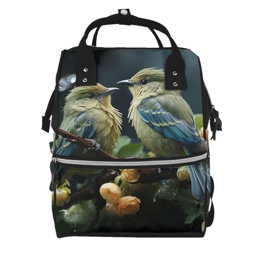 Sac à dos à langer vert aux oiseaux : le secret d'une maternité sereine et organisée