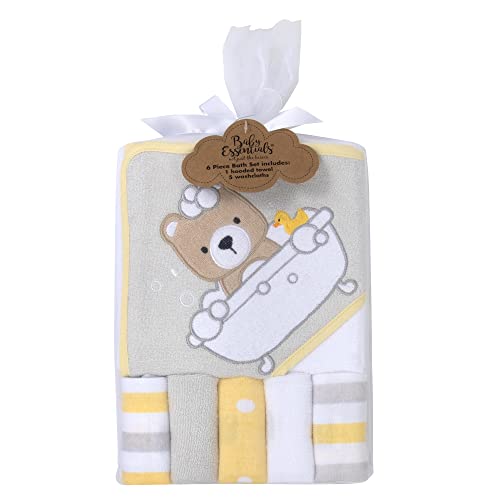Baby Hooded Towel And Washcloth Set For Infants, Boys And Girls 6-12 Months (Bubbly Bear) #TOP4