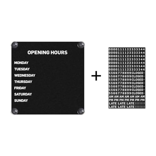 Panneau magnétique heures de travail ouvert fermé modifiable pour vitrine blanche - 6