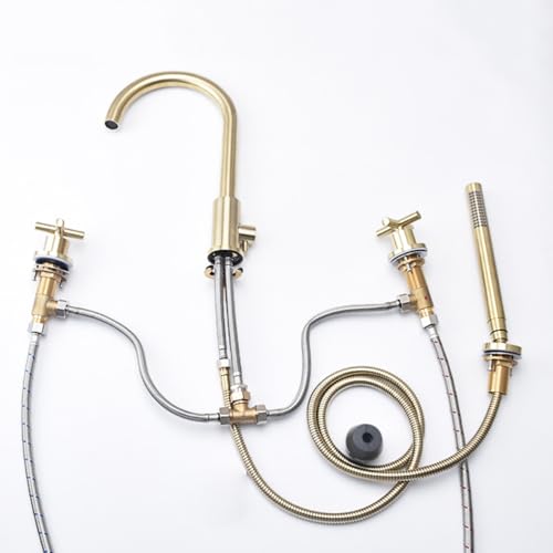 Taps de douche noire LWX à 4 trous pour mitigeur de baignoire moderne - 4